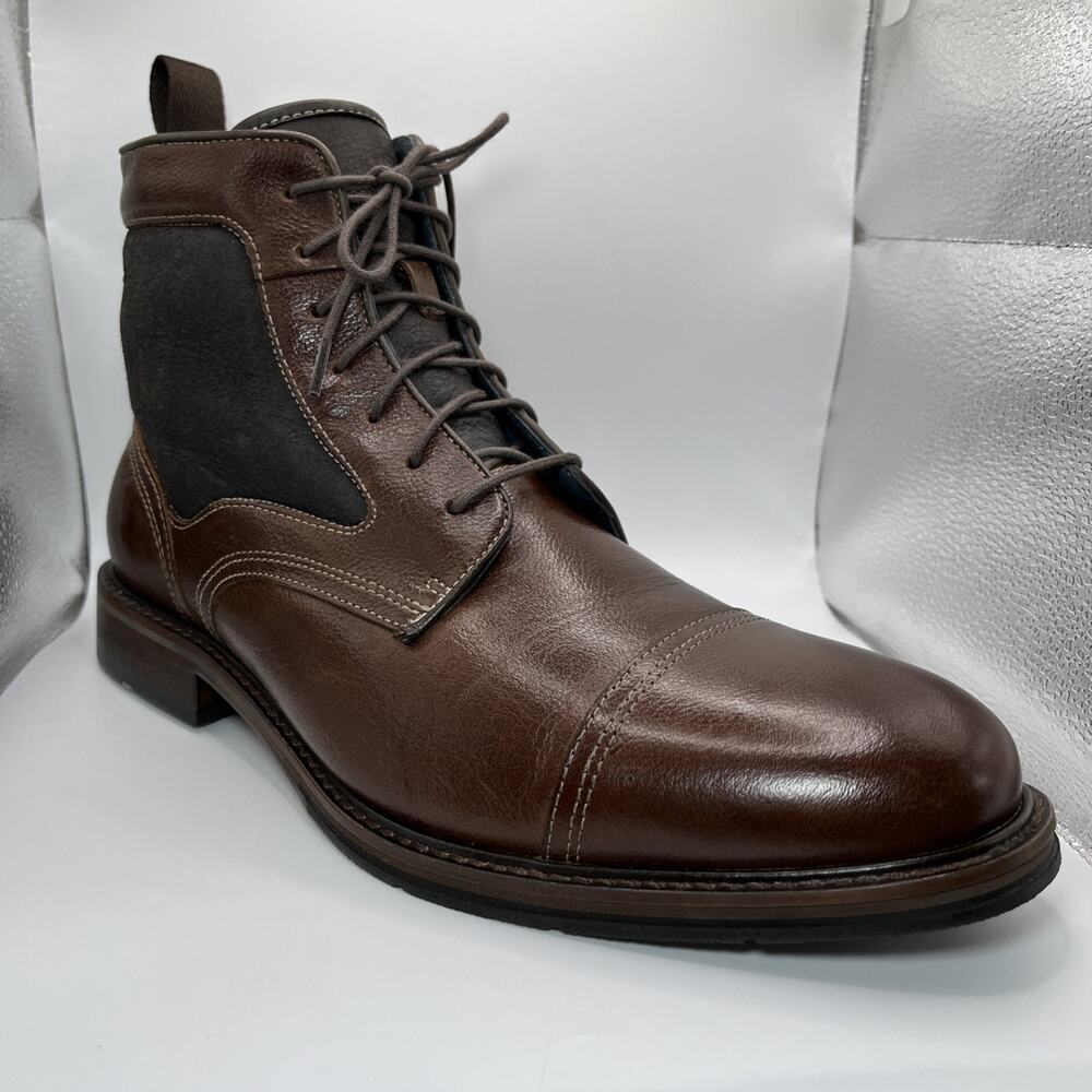 Johnston & Murphy XC Flex Raleigh Boots Men's 10.5M Brown Leather Shearling Cap